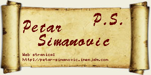 Petar Simanović vizit kartica
